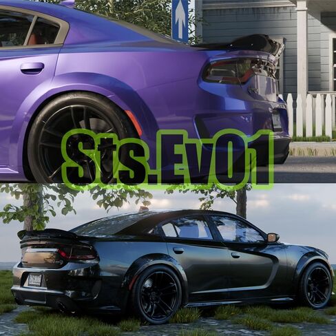 STSEV01 Rear Wickerbill Spoiler Wing Fit for Dodge Charger SE/SXT/SRT/GT/RT/Daytona/Scat Pack 2011-2023, Glossy Black Hellcat Style Spoiler + Smoked Wicker Bill Exterior Accessories in Saudi Arabia