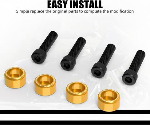 Rear Shock Bolt Kit Hardware Black Aluminum Compatible with Harley Road King Police Escort EFI FLHPEI 1999-2007, Road King FLHR 1994-2023, Street Glide FLHX 2006-2024, See Fitment in Saudi Arabia