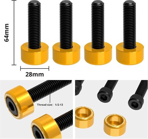 Rear Shock Bolt Kit Hardware Black Aluminum Compatible with Harley Road King Police Escort EFI FLHPEI 1999-2007, Road King FLHR 1994-2023, Street Glide FLHX 2006-2024, See Fitment in Saudi Arabia