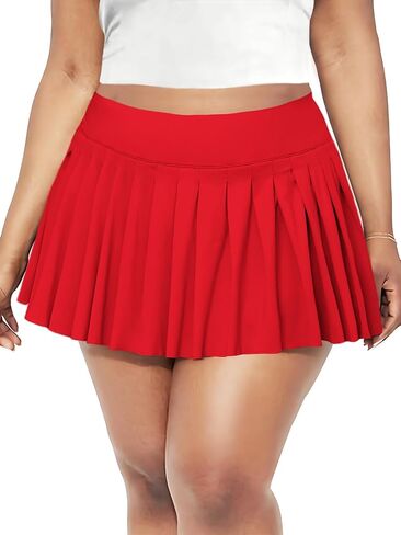 Plus Size Mini Pleated Skirts for Women High Waist Tennis Skater Skirt Y2k Club Cheer Skirt with Shorts in Saudi Arabia