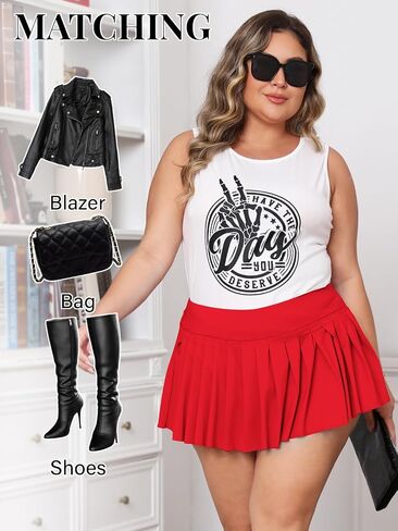 Plus Size Mini Pleated Skirts for Women High Waist Tennis Skater Skirt Y2k Club Cheer Skirt with Shorts in Saudi Arabia