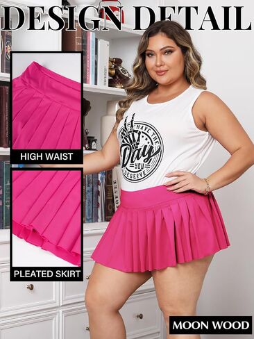Plus Size Mini Pleated Skirts for Women High Waist Tennis Skater Skirt Y2k Club Cheer Skirt with Shorts in Saudi Arabia