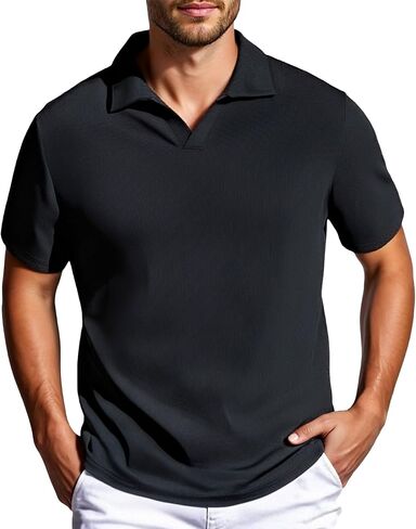 القمصان البولو الرجالية قصيرة الأكمام DRI FIT v الرقبة المتماسكة الأداء Golf Polos للرجال فاقة الصيف غير الرسمي in Kuwait