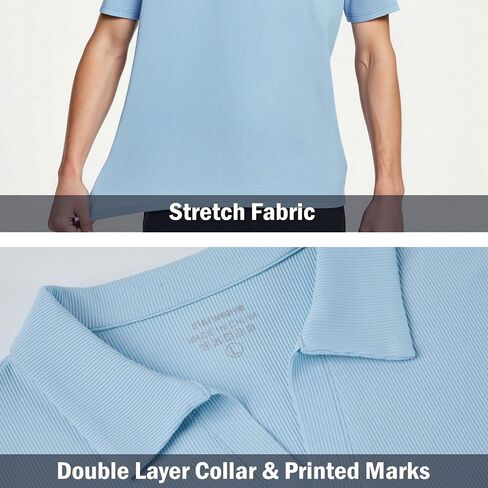 القمصان البولو الرجالية قصيرة الأكمام DRI FIT v الرقبة المتماسكة الأداء Golf Polos للرجال فاقة الصيف غير الرسمي in Saudi Arabia