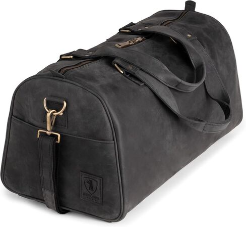 Berliner Bags Vintage Genuine Duffle Bag Bage Oslo للسفر أو الصالة الرياضية ، Weekender ، حقيبة سفر مع مقصورة الأحذية ، حقيبة ليلة وضحاها للرجال والنساء - بني in Saudi Arabia