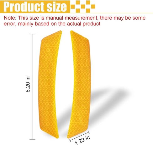 4PCS Car Wheel Eyebrow Reflective Stickers, Reflector Guard Trim Side Marker Stickers for Bumper Fenders, Outdoor Safety Warning Reflective Strips for SUV Pickup Truck Wheel Well Arch (Yellow-4Pcs) in Saudi Arabia