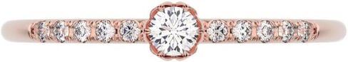 Clara Pucci 0.105 Ct Round Cut Diamond Dainty Minimalist Solitaire With Accents Bezel Light Simple Stackable Solid 14K Rose Gold Everyday Ring in Saudi Arabia