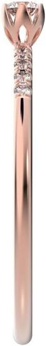Clara Pucci 0.105 Ct Round Cut Diamond Dainty Minimalist Solitaire With Accents Bezel Light Simple Stackable Solid 14K Rose Gold Everyday Ring in Saudi Arabia