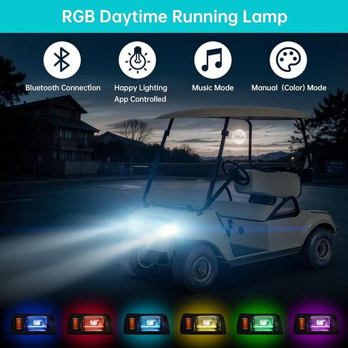 10L0L Deluxe Golf Cart Light Kit for Club Car DS Gas and Electric Cart, Complete Headlight Taillight Kit with Daytime Running Lamp Low High Beam Turn Signal Brake Pad Hazard Lighting in Saudi Arabia