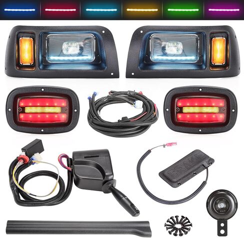 10L0L Deluxe Golf Cart Light Kit for Club Car DS Gas and Electric Cart, Complete Headlight Taillight Kit with Daytime Running Lamp Low High Beam Turn Signal Brake Pad Hazard Lighting in Saudi Arabia