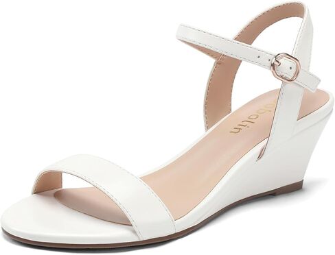 Wide Width Wedge Sandals for Women 2.3 Inch Low Heel Open Toe Ankle Strap Summer Wedding Party Dress Shoes in Saudi Arabia
