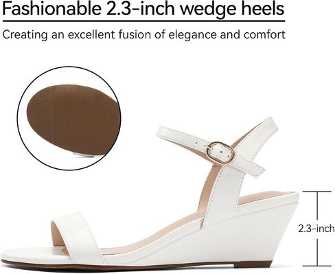 Wide Width Wedge Sandals for Women 2.3 Inch Low Heel Open Toe Ankle Strap Summer Wedding Party Dress Shoes in Saudi Arabia