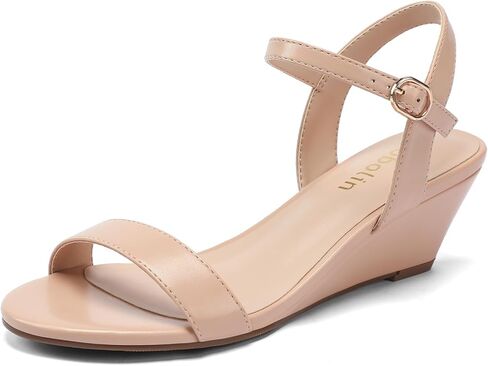 Wide Width Wedge Sandals for Women 2.3 Inch Low Heel Open Toe Ankle Strap Summer Wedding Party Dress Shoes in Saudi Arabia