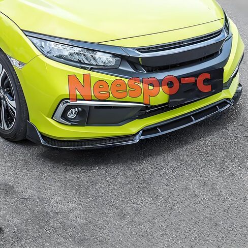 مفسد فاصل الشفاه الأمامي من هوندا Civic LX/Sport/Ex/Si/Touring 2016-2021 Hatchback/Coupe/Sedan ، 4pcs Airsories Air Chin Body Kit (Gloss Black) in Saudi Arabia