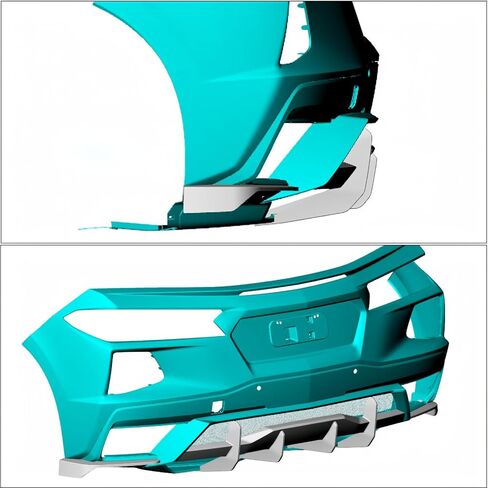 C8 Rear Bumper Splitters for Chevrolet Corvette C8 Stingray Z51 2-Door 2020-2024 STG 3 Add-On Rear Bumper Splitter Canards Fins Side Corner Splitter Aprons (Carbon Fiber Print) in Saudi Arabia