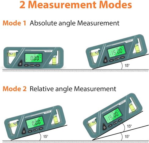 Rehomy Digital Level, Angle Slope with LCD Display, 360° Electronic Bubble Inclinometer, Vertical & Horizontal Spirit Bubble for Construction Carpenter Craftsman Renovation Home Professional in Saudi Arabia