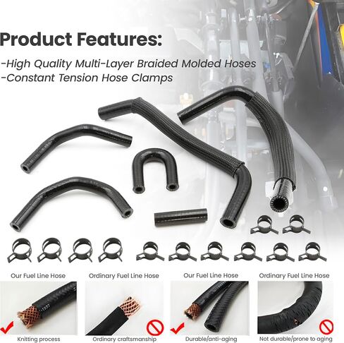 Low Pressure Fuel Line Hose Kit w/Clamps Fit For Deluxe LLY Duramax 2500 3500HD 6.6L GM 2500 3500HD 2004.5-2005 diesel trucks Replace 12625277 97321372 97321375 97321374 97321373 94013125 700-015AFT in Saudi Arabia