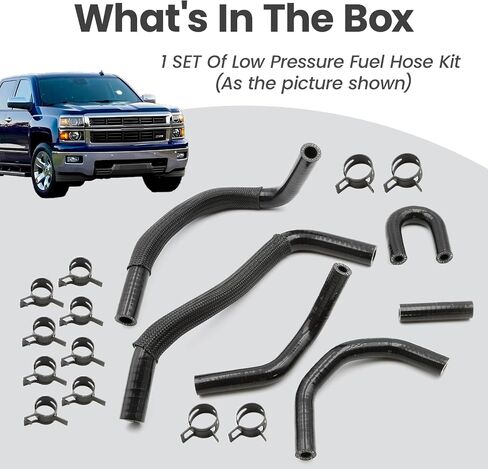 Low Pressure Fuel Line Hose Kit w/Clamps Fit For Deluxe LLY Duramax 2500 3500HD 6.6L GM 2500 3500HD 2004.5-2005 diesel trucks Replace 12625277 97321372 97321375 97321374 97321373 94013125 700-015AFT in Saudi Arabia