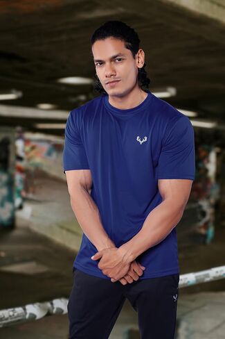 Men's T-Shirts 4-Pack – 100% Polyester Jersey, UPF Protection, Moisture-Wicking, Quick-Dry, Tag-Free Value Bundle in Kuwait