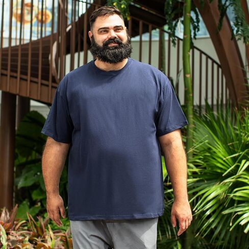 القمصان الكبيرة والطويلة للرجال 100 ٪ من القطن غير الرسمي TEE Ultra Soft Sweat القصيرة القصيرة القمصان الكلاسيكية قمم أساسية كلاسيكية XL-6XL in Kuwait