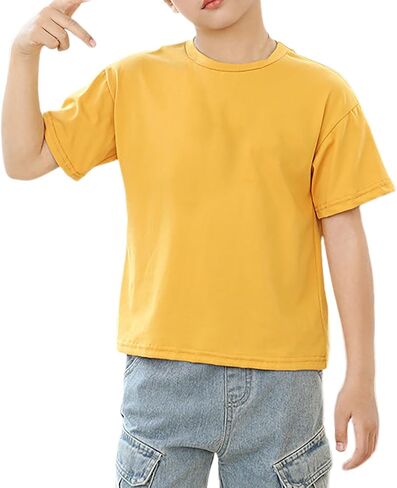 طفل صغير قصير الأكمام قمم الفتيات الفتيان كبيرة الحجم جولة الرقبة tshirts الصلبة TEE TOP KIDS Summer Cotton Shirt ملابس البلوزات in Kuwait
