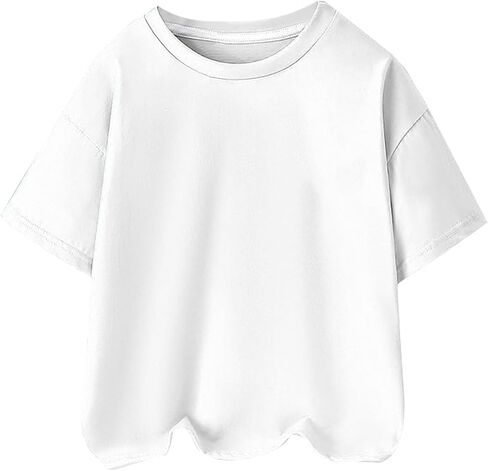 طفل صغير قصير الأكمام قمم الفتيات الفتيان كبيرة الحجم جولة الرقبة tshirts الصلبة TEE TOP KIDS Summer Cotton Shirt ملابس البلوزات in Kuwait