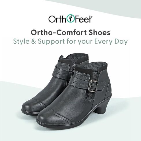 حذاء Orthofeet النسائي من الجلد بكعب إيما لتقويم العظام مع سحاب in Saudi Arabia