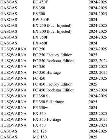 TUSK منفصلة بدء/إيقاف مجموعة التحويل مع KTM/HUSQVARNA/GASGAS 2022-2025 in Kuwait