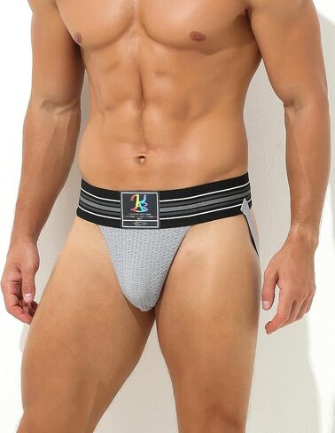 Karen Space Mens حزام jock 3 بوصات عالية مرنة على نطاق واسع الخصر التنفس القابل للتنفس ملابها الداخلي ملونة متعددة in Kuwait
