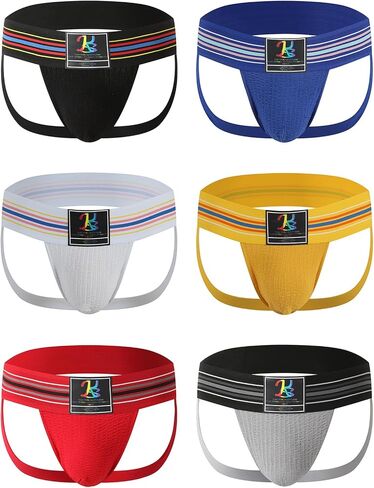 Karen Space Mens حزام jock 3 بوصات عالية مرنة على نطاق واسع الخصر التنفس القابل للتنفس ملابها الداخلي ملونة متعددة in Kuwait