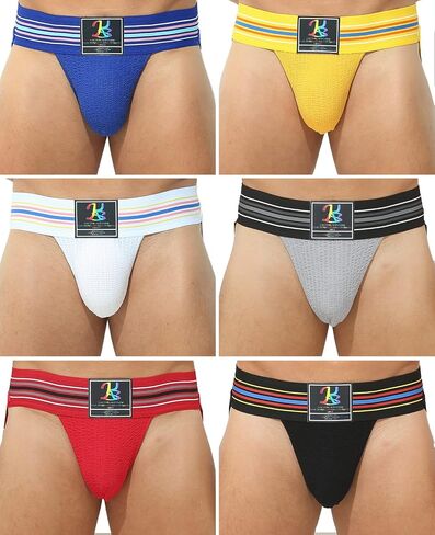 Karen Space Mens حزام jock 3 بوصات عالية مرنة على نطاق واسع الخصر التنفس القابل للتنفس ملابها الداخلي ملونة متعددة in Kuwait