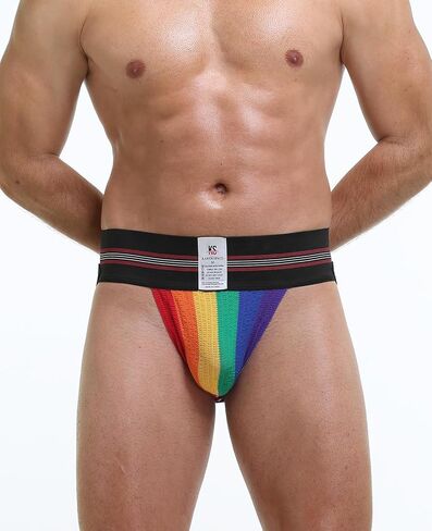 Karen Space Mens حزام jock 3 بوصات عالية مرنة على نطاق واسع الخصر التنفس القابل للتنفس ملابها الداخلي ملونة متعددة in Kuwait