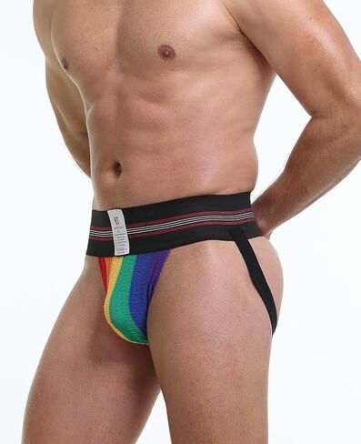 Karen Space Mens حزام jock 3 بوصات عالية مرنة على نطاق واسع الخصر التنفس القابل للتنفس ملابها الداخلي ملونة متعددة in Kuwait
