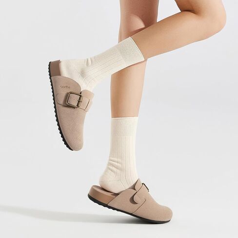 Stelle Women's Suede Clogs Leather Leather Mens Mens Corked Sandals Arch Arch Super in Kuwait
