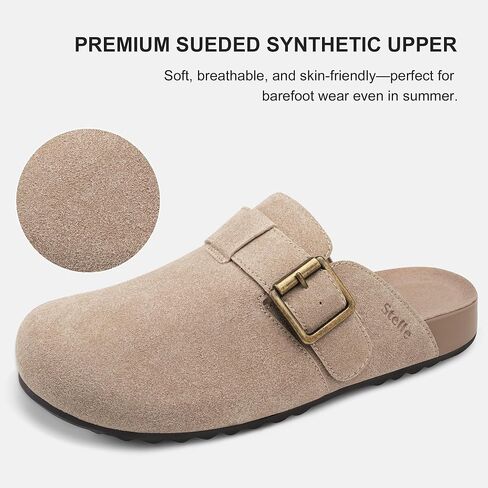 Stelle Women's Suede Clogs Leather Leather Mens Mens Corked Sandals Arch Arch Super in Kuwait