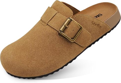 Stelle Women's Suede Clogs Leather Leather Mens Mens Corked Sandals Arch Arch Super in Kuwait