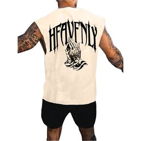 GORGLITTER Men's Graphic Y2k Tank Top Gym Workout Casual Sleeveless Oversized Muscle Athletic Tee Shirt in Saudi Arabia