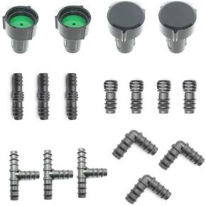 Soaker Hose Accessory, Garden Hose Fittings Kit Quick Set Connector for 3/8" Tubing, Irrigation Water Hose Adapter in Saudi Arabia