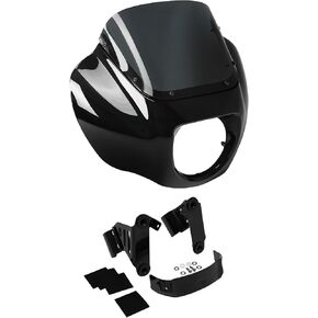 XMT-MOTO Front Headlight Fairing + windshield+ Bracket Mount For Harley Softail 18-later FXBB and FXLR, '20-Later FXLRS, FXST and '21-later FXBBS,Black in Kuwait