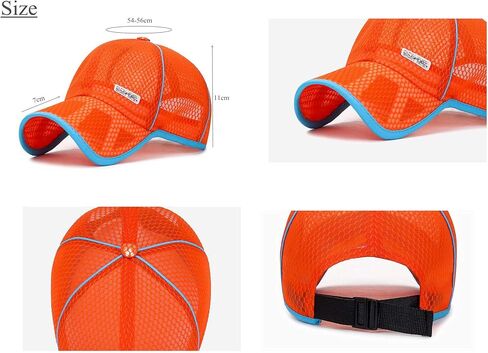 Big Kids Colorful Quick Dry Mesh Baseball Cap Summer Breathable Boy Girl Sunscreen Hat in Kuwait