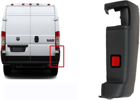 FIT DODGE RAM PROMASTER 2019-2025 DRIVER LEFT REAR BUMPER CORNER COVER TRIM BLACK (LEFT DRIVER) in Kuwait