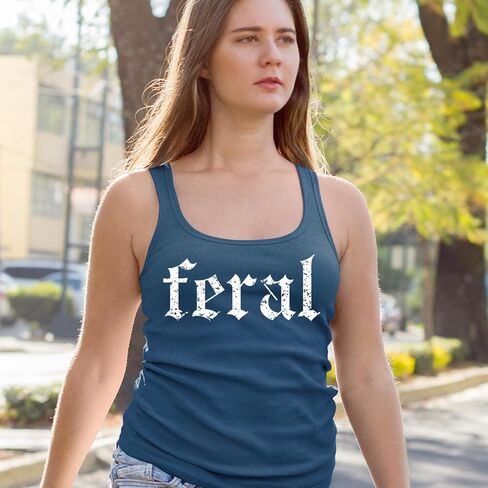 Feral Club Rat Festival Rave EDM Racerback Tank Top for Women, Soft, Flattering Fit in Kuwait