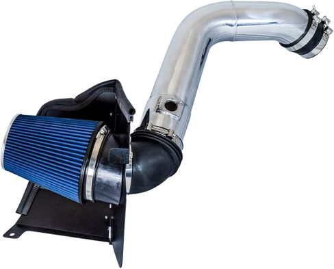 Cold Air Intake System with Heat Shield Kit + Filter Combo BLUE Compatible For 04-05 GMC Sierra/Chevy Silverado 2500HD/3500 V8 6.6L Duramax Fit for LLY Engine only in Saudi Arabia