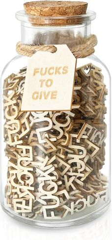F u cks to Gift Jar 9 OZ,200PCS Wooden Cutout Letter Gag Fu c k Jar Funny Gifts for Women Men Birthday Day,Holiday,Valentines Day,Fathers Day,Thanksgiving,Christmas,Friend in Kuwait