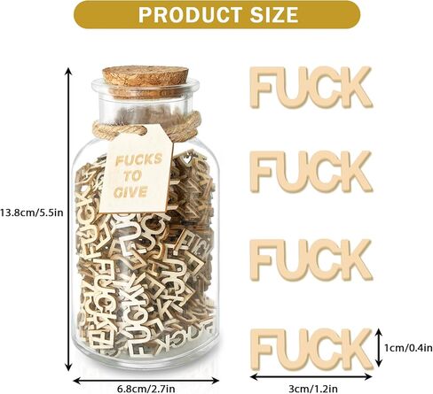 F u cks to Gift Jar 9 OZ,200PCS Wooden Cutout Letter Gag Fu c k Jar Funny Gifts for Women Men Birthday Day,Holiday,Valentines Day,Fathers Day,Thanksgiving,Christmas,Friend in Kuwait