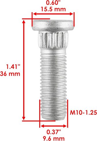 Caltric 4 Front Rear Wheel Stud Compatible with Can-AM 250300055 211300020 250300020 250300034 in Kuwait