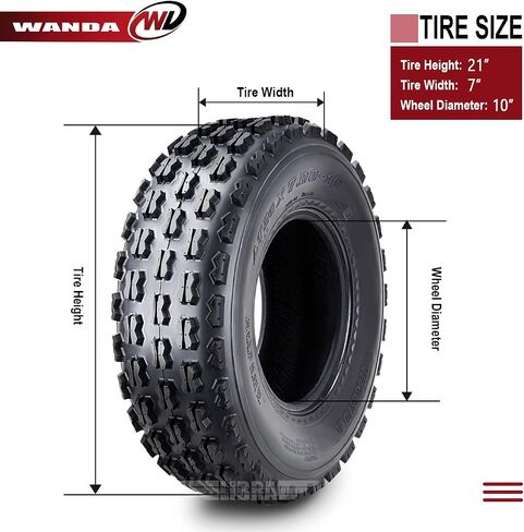 Wanda (2) Sport GNCC RACING TIRES 21x7-10 FIT لـ Yamaha Raptor 350 660 700 YFZ450 Front in Kuwait