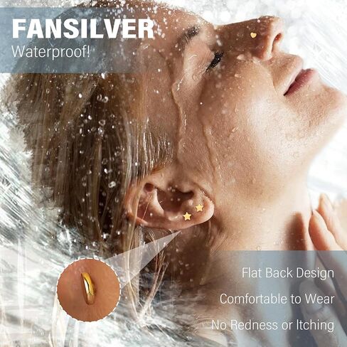 Fansilver 14K Gold Filled Nose Studs for Women 316L Surgical Steel Internal Thread Flat Back Stud earrings CZ Lip Labret Nose Rings Studs Hypoallergenic Lip Monroe Labret Medusa Piercing Jewelry in Saudi Arabia