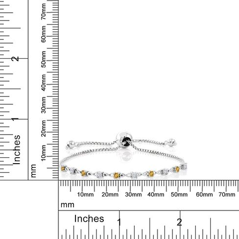 Gem Stone King 925 Sterling Silver Gemstone Birthstone and White Moissanite Infinity Tennis Bracelet For Women | Round 2.5MM | Adjustable Bolo Bracelet Up to 9 Inch | Easy-On Easy-Off in Saudi Arabia