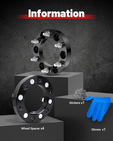 EVIL ENERGY 6x5.5 Wheel Spacers 1 inch Compatible for Tacoma 1995-2022, 6x139.7 mm 6 Lugs 108 mm Hub Bore M12x1.5 Studs Black, Not Hubcentric in Saudi Arabia